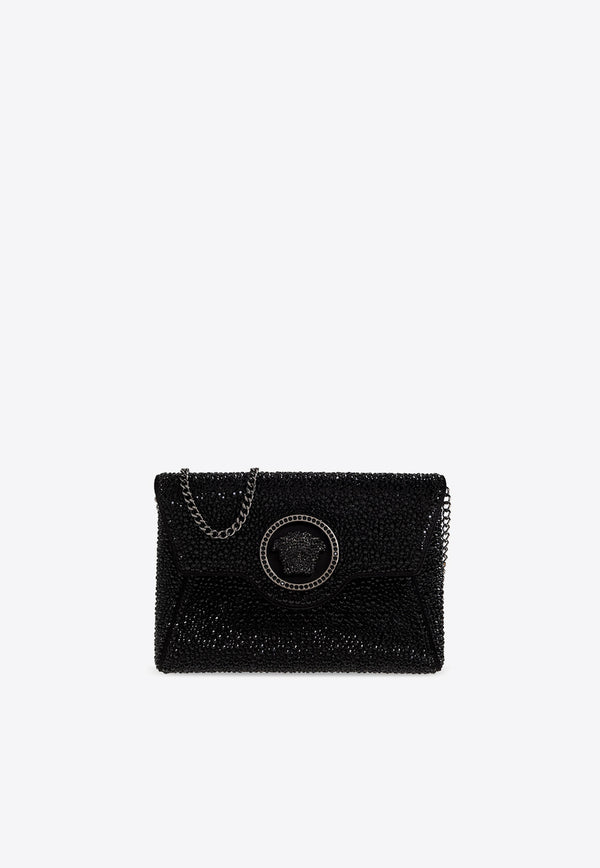 Versace Crystal-Embellished La Medusa Envelope Clutch 1003018 1A06487-1B00E