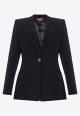 Versace Single-Breasted Wool Blazer Black 1009095 1A06608-1B000