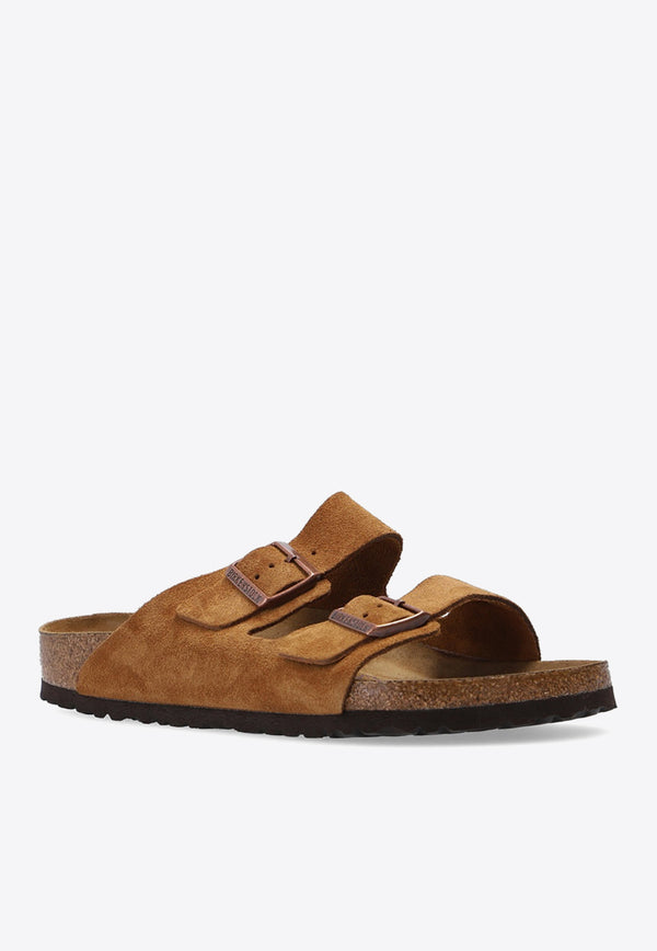 Birkenstock Arizona Logo-Detail Suede Slides 1009526 0-MINK