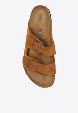 Birkenstock Arizona Logo-Detail Suede Slides 1009526 0-MINK