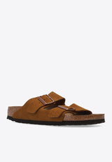 Birkenstock Arizona Logo-Detail Suede Slides 1009527 0-MINK