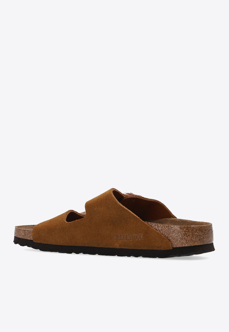 Birkenstock Arizona Logo-Detail Suede Slides 1009527 0-MINK