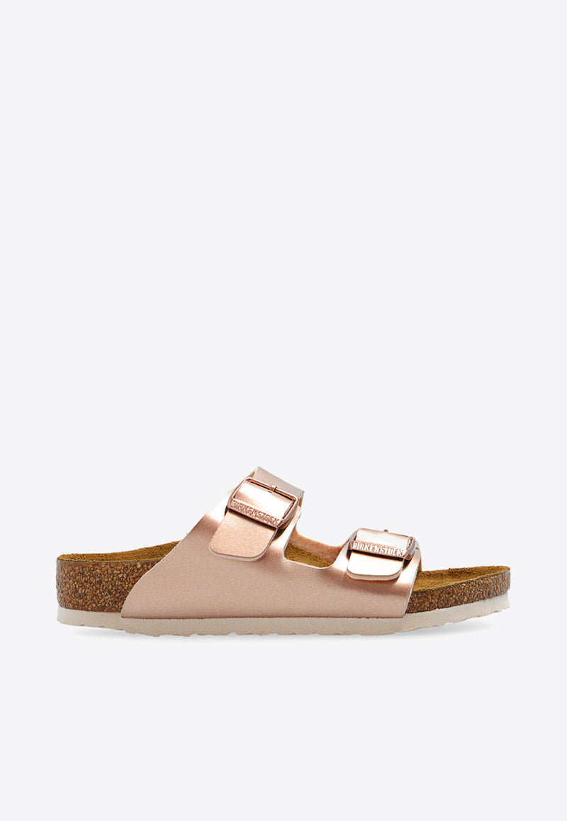 Birkenstock Kids Kids Arizona Birko-Flor Slides 1012478 0-ELECTRIC METALLIC COPPER