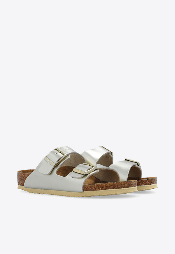 Birkenstock Kids Kids Arizona Birko-Flor Slides 1014841 0-ELECTRIC METALLIC GOLD