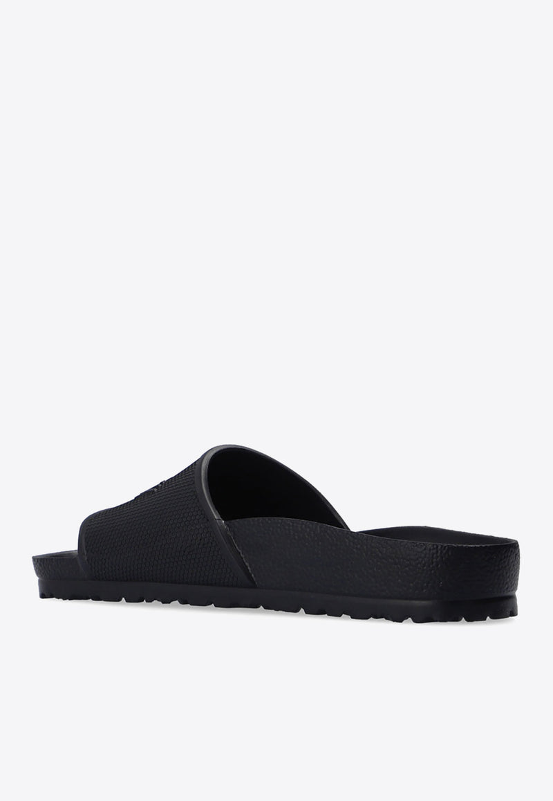 Birkenstock Barbados Logo-Embossed Slides 1015398 F-BLACK