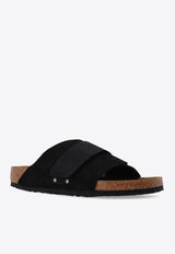 Birkenstock Kyoto Logo-Detailed Suede Slides Black