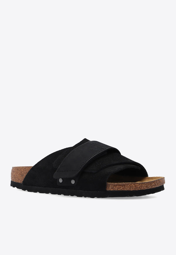 Birkenstock Kyoto Logo-Detailed Suede Slides Black