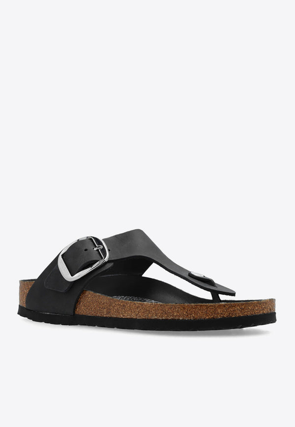 Birkenstock Gizeh Big Buckle Leather Sandals Black