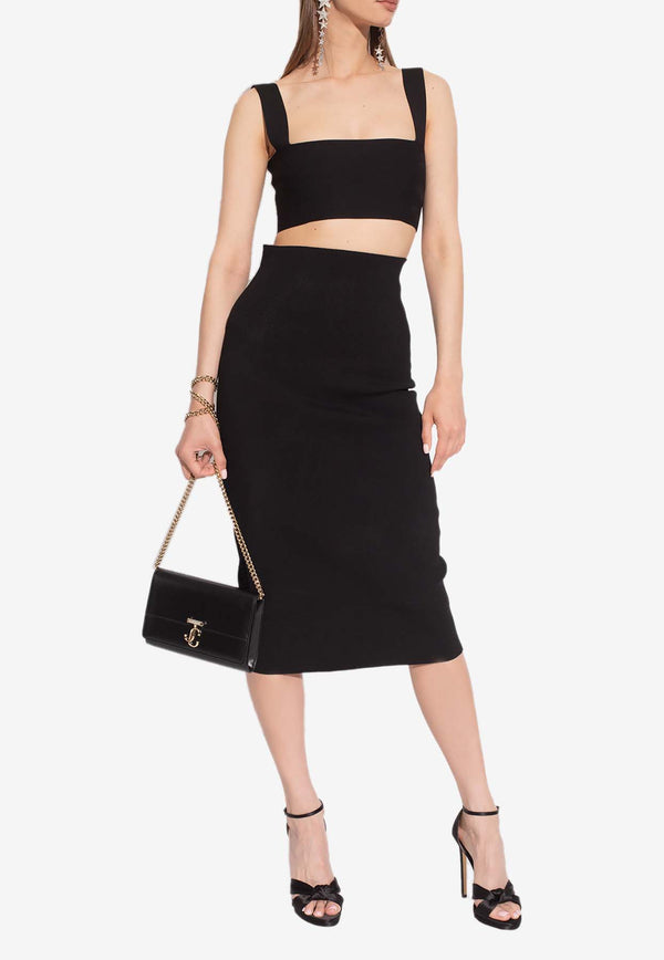 Victoria Beckham Ultra-Flattering Pencil Midi Skirt 1222KSK003600A 0-BLACK