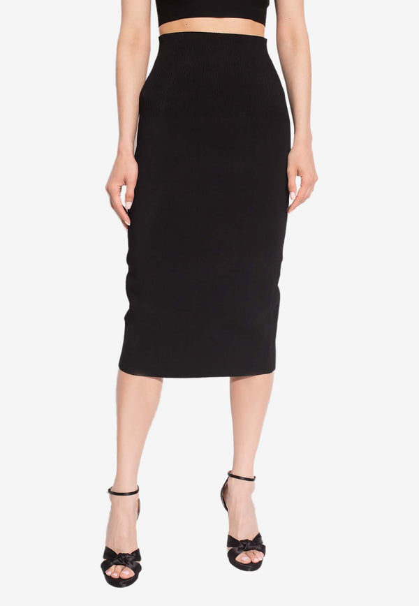 Victoria Beckham Ultra-Flattering Pencil Midi Skirt 1222KSK003600A 0-BLACK