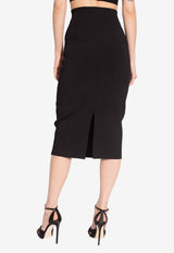 Victoria Beckham Ultra-Flattering Pencil Midi Skirt 1222KSK003600A 0-BLACK