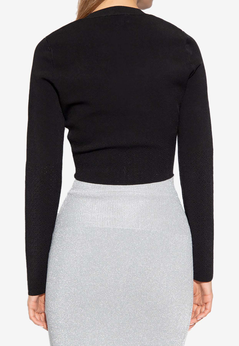 Victoria Beckham Pointelle-Knit Cropped Cardigan

 1322KJU003776A 0-BLACK