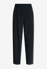 Victoria Beckham Wide Leg Pleated Tailored Pants 1123WTR004308B 0-BLACK