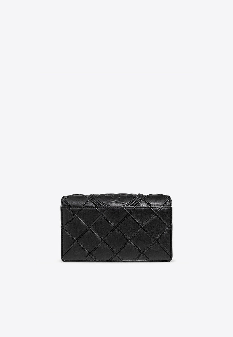 Tory Burch Fleming Quilted Leather Chain Clutch Black 138853 0-001