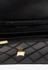 Tory Burch Fleming Quilted Leather Chain Clutch Black 138853 0-001