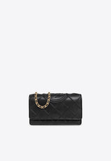 Tory Burch Fleming Quilted Leather Chain Clutch Black 138853 0-001