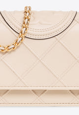 Tory Burch Fleming Quilted Leather Chain Clutch Cream 138853 0-122