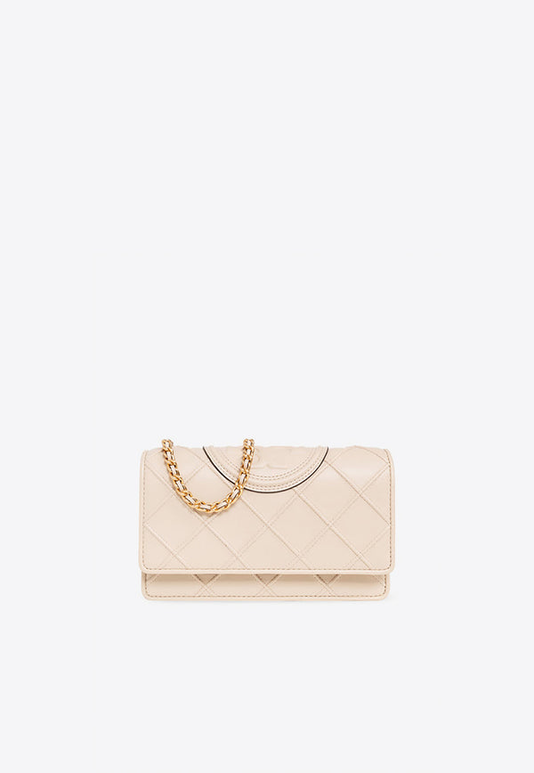 Tory Burch Fleming Quilted Leather Chain Clutch Cream 138853 0-122