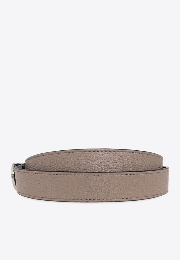 Tory Burch Miller Reversible Leather Belt Gray 138935 0-020