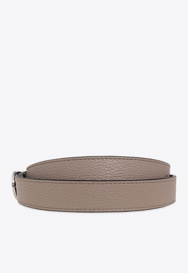 Tory Burch Miller Reversible Leather Belt Gray 138935 0-020