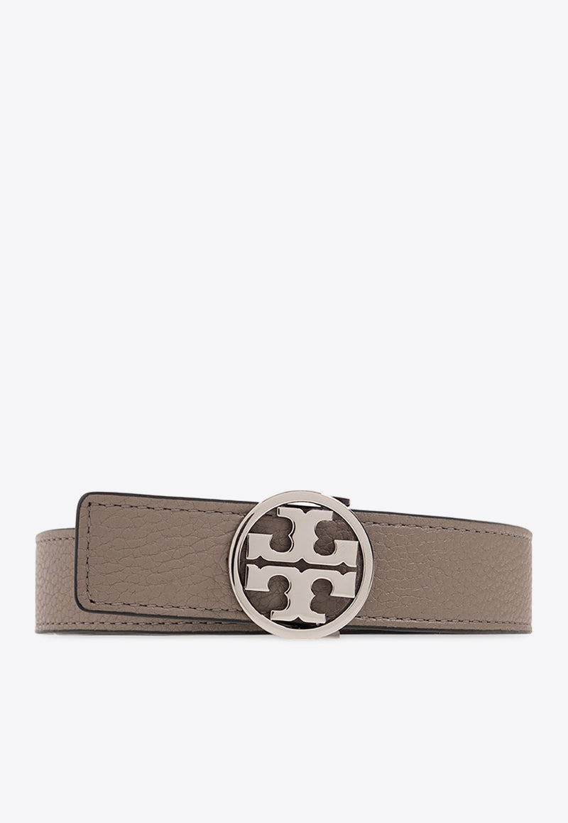 Tory Burch Miller Reversible Leather Belt Gray 138935 0-020