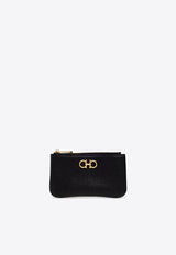 Salvatore Ferragamo Gancini Zipped Leather Key Holder 220383 755125-NERO