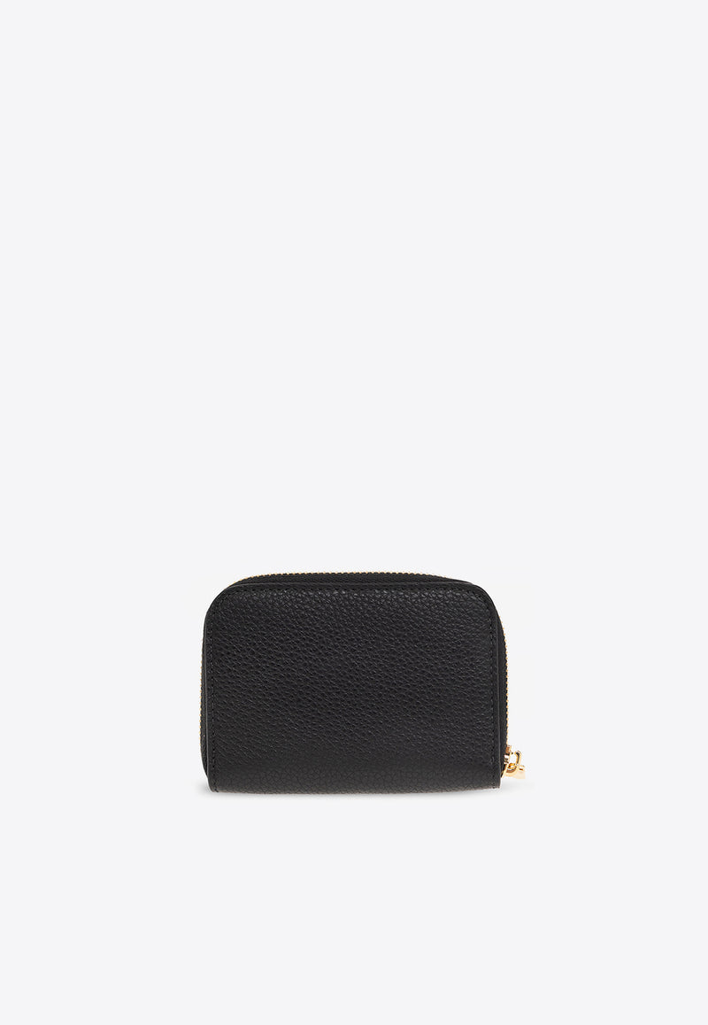 Salvatore Ferragamo Gancini Zip Cardholder in Calf Leather Black 220406 758664-NERO