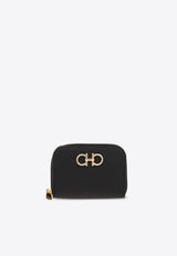 Salvatore Ferragamo Gancini Zip Cardholder in Calf Leather Black 220406 758664-NERO