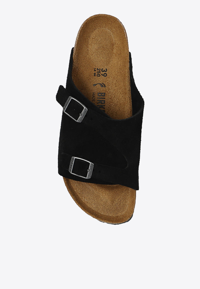 BirkenstockZurich Double-Strap Leather Slides1025060 0-BLACKBlack