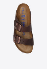 BirkenstockArizona Double-Strap Leather Slides452763 0-HABANABrown