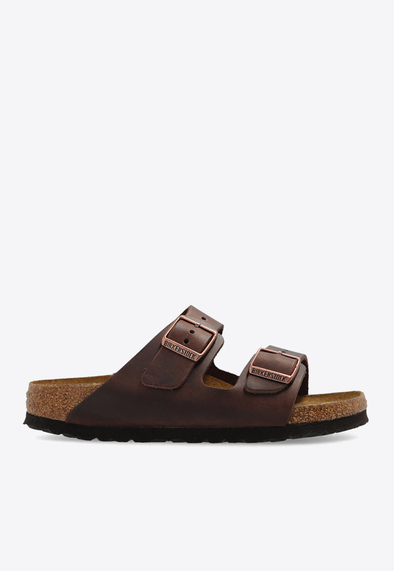 BirkenstockArizona Double-Strap Leather Slides452763 0-HABANABrown