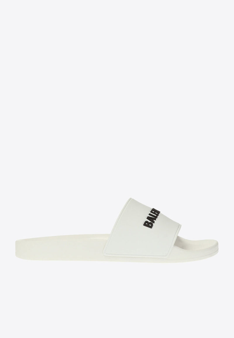 Balenciaga Logo-Embossed Pool Slides 565826 W1S80-9034