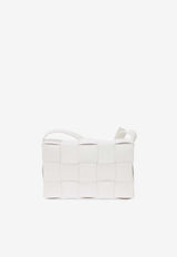 Bottega Veneta Cassette Shoulder Bag in Intreccio Leather 578004 VMAY1-9009 White