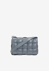 Bottega Veneta Padded Cassette Shoulder Bag in Intreccio Leather 591970 VCQR1-1233 Thunder