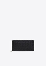 Bottega Veneta Intrecciato Leather Zip-Around Wallet Black 593217 VCPQ4-8803