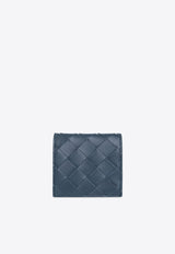 Bottega Veneta Folded Intrecciato Coin Purse Deep Blue 596579 VCPQ4-3121