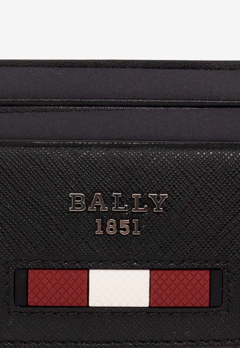 Bally Signature Stripe Bhar Leather Cardholder 603231 25893-F106