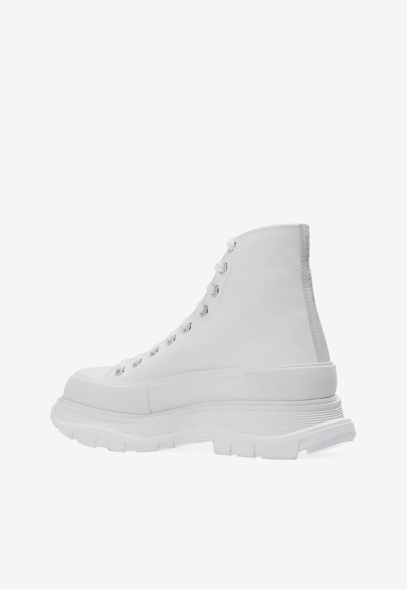 Alexander McQueen Tread Slick Ankle Boots White 604254 W4L32-9000