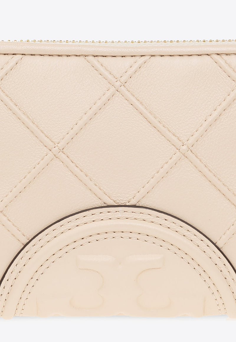 Tory Burch Fleming Quilted Leather Zip-Around Wallet Cream 140344 0-122