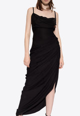 Jacquemus Saudade Maxi Draped Dress 211DR001 1020-990 Black