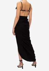 Jacquemus Saudade Asymmetric Maxi Dress 211DR01-211 102990-BLACK Black