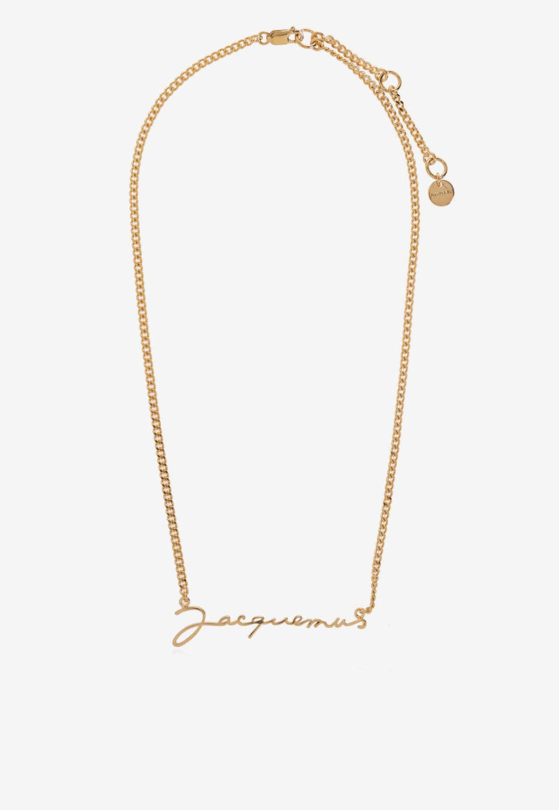 Jacquemus Logo Chain Necklace 223JW333 5845-280 Gold