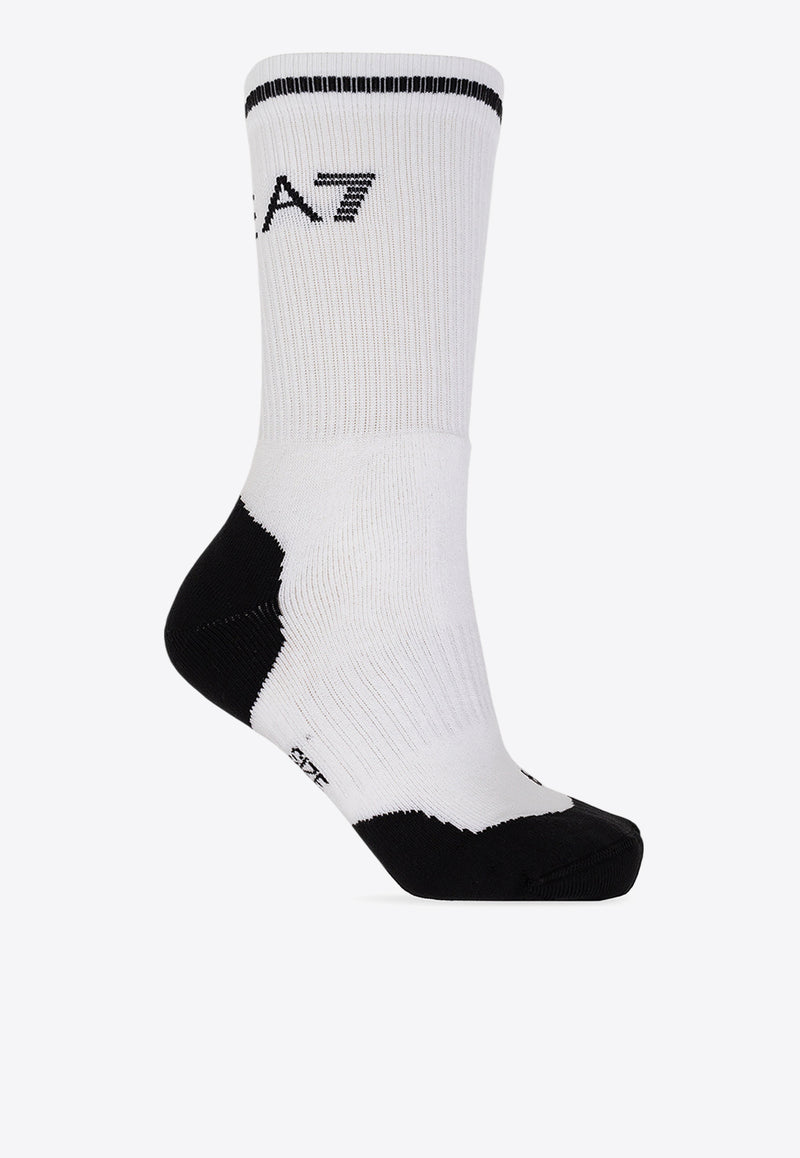 EA7 Emporio Armani Tennis Pro Branded Ankle Socks White 245022 CC999-54510