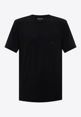 Giorgio Armani Embroidered Logo Crewneck T-shirt Black 3GST52 SJP4Z-UC99