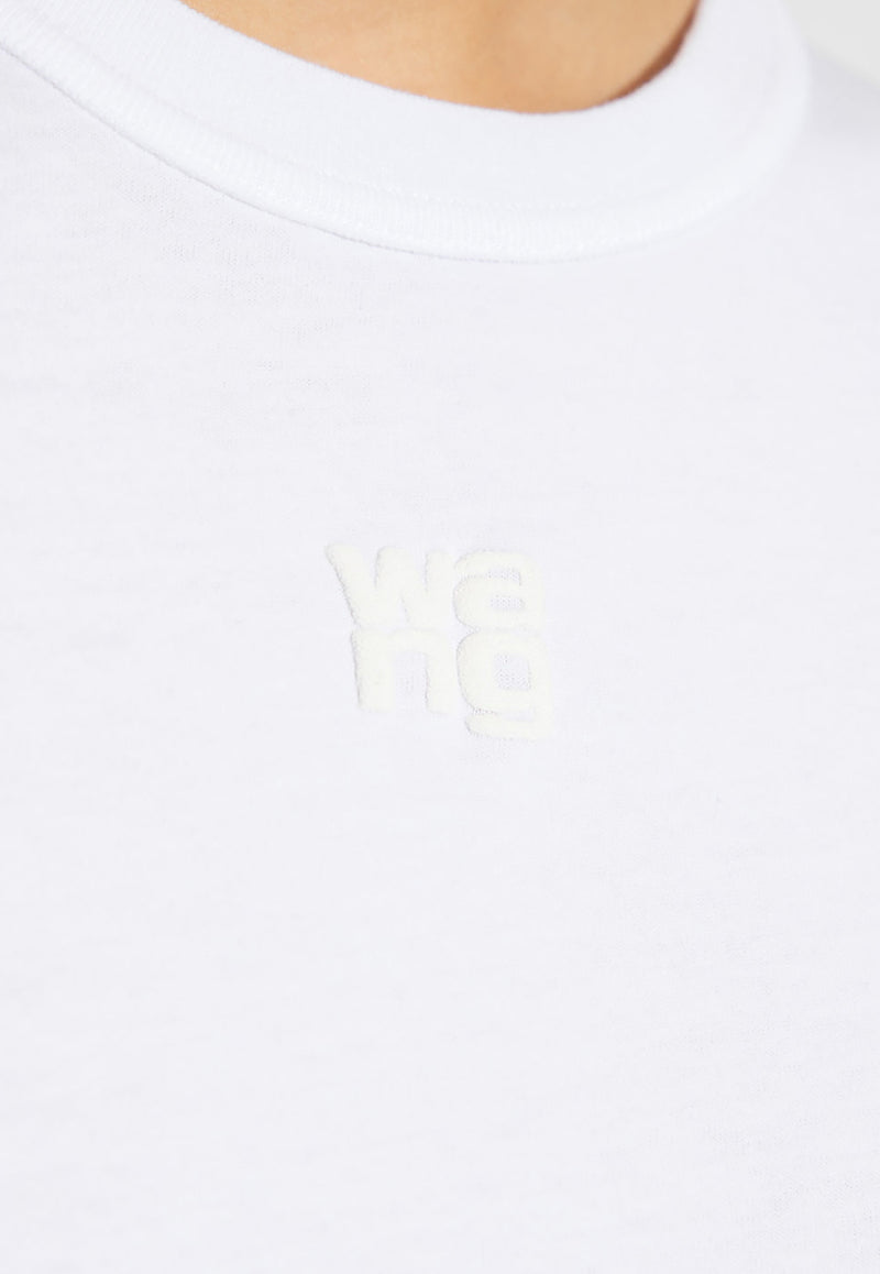 Alexander Wang Puff Logo Shrunken Crewneck T-shirt White 4CC3221358 0-100