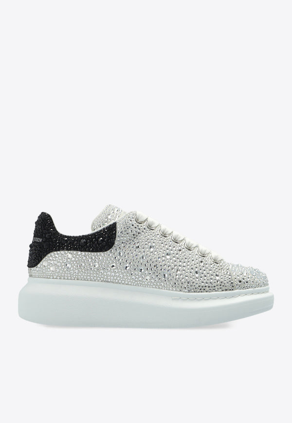 Alexander McQueen Larry Crystal Embellished Oversized Sneakers Silver 611697 WHZ39-9329