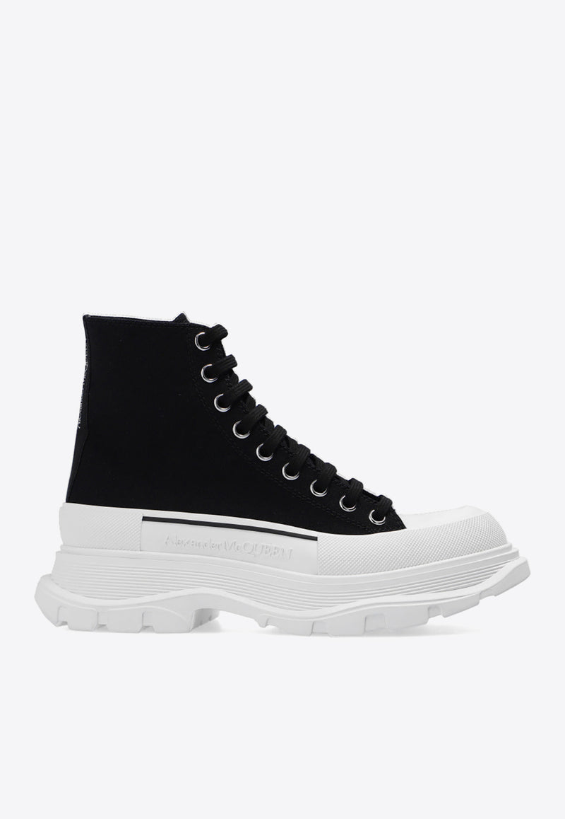 Alexander McQueen Tread Slick High-Top Sneakers Black 611706 W4MV2-1070