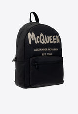 Alexander McQueen Graffiti Logo Metropolitan Backpack Black 646457 1AABW-1073