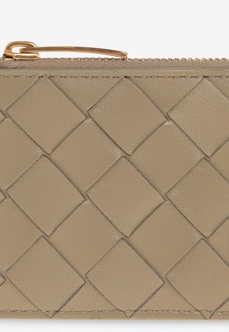 Bottega VenetaIntrecciato Leather Zip Cardholder680613 VCPP3-1520Taupe