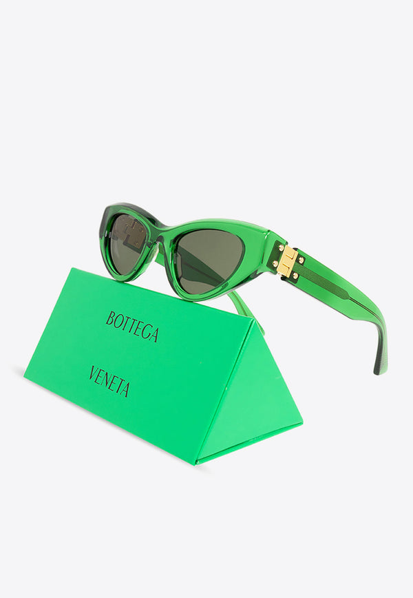 Bottega Veneta Cat-Eye Angle Sunglasses Green 691524 V2330-3342